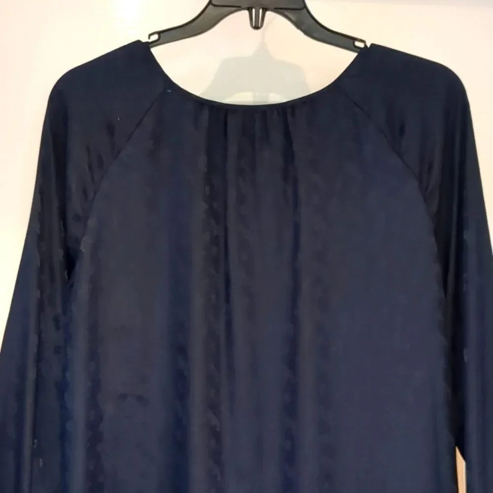 J. Crew Navy Knee Length Silk Jacquard Tonal Shift Dress Size 6